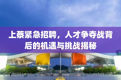 上蔡緊急招聘，人才爭(zhēng)奪戰(zhàn)背后的機(jī)遇與挑戰(zhàn)揭秘