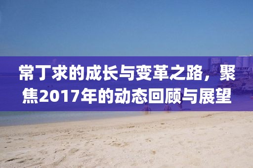 常丁求的成長與變革之路，聚焦2017年的動(dòng)態(tài)回顧與展望