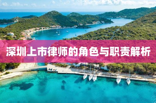 深圳上市律師的角色與職責(zé)解析