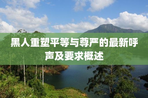 黑人重塑平等與尊嚴(yán)的最新呼聲及要求概述