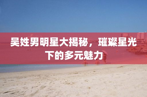 吳姓男明星大揭秘，璀璨星光下的多元魅力