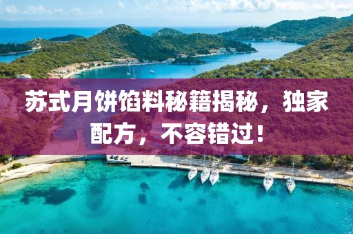 蘇式月餅餡料秘籍揭秘，獨(dú)家配方，不容錯(cuò)過(guò)！