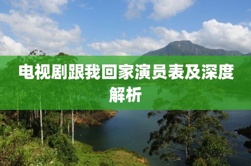 電視劇跟我回家演員表及深度解析