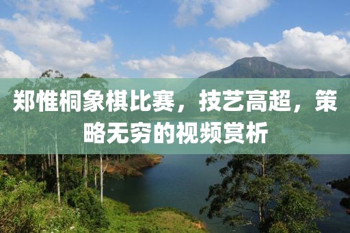 鄭惟桐象棋比賽，技藝高超，策略無(wú)窮的視頻賞析