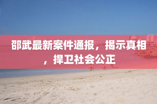 邵武最新案件通報，揭示真相，捍衛(wèi)社會公正