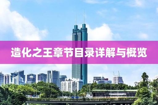 造化之王章節(jié)目錄詳解與概覽