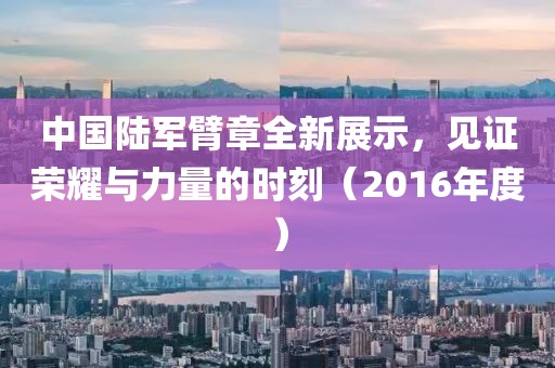 中國(guó)陸軍臂章全新展示，見(jiàn)證榮耀與力量的時(shí)刻（2016年度）
