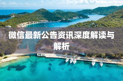 微信最新公告資訊深度解讀與解析