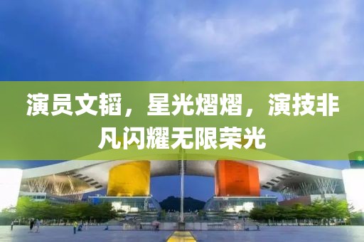 演員文韜，星光熠熠，演技非凡閃耀無限榮光