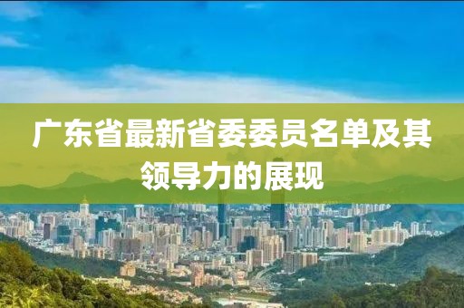 廣東省最新省委委員名單及其領(lǐng)導(dǎo)力的展現(xiàn)