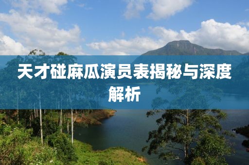 天才碰麻瓜演員表揭秘與深度解析