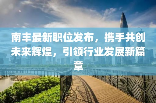 南豐最新職位發(fā)布，攜手共創(chuàng)未來輝煌，引領(lǐng)行業(yè)發(fā)展新篇章