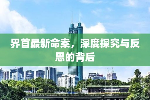界首最新命案，深度探究與反思的背后
