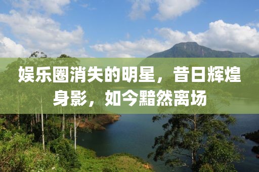 娛樂圈消失的明星，昔日輝煌身影，如今黯然離場