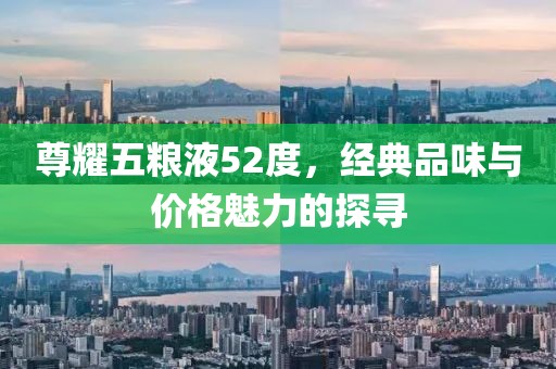 尊耀五糧液52度，經(jīng)典品味與價格魅力的探尋