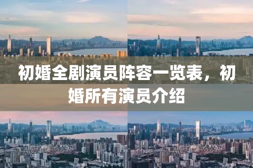 初婚全劇演員陣容一覽表，初婚所有演員介紹