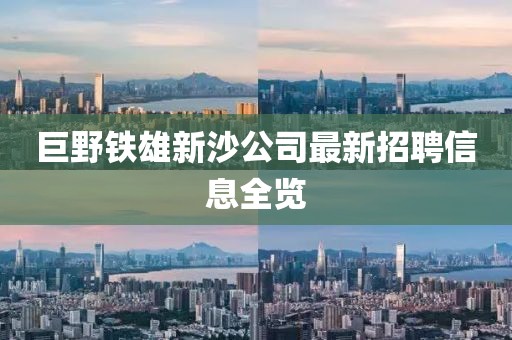 巨野鐵雄新沙公司最新招聘信息全覽