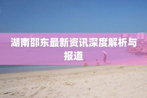 湖南邵東最新資訊深度解析與報(bào)道