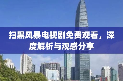 掃黑風(fēng)暴電視劇免費(fèi)觀看，深度解析與觀感分享