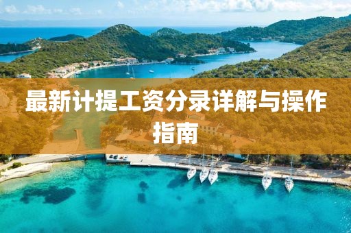 最新計(jì)提工資分錄詳解與操作指南