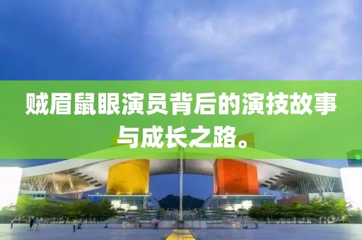 賊眉鼠眼演員背后的演技故事與成長之路。