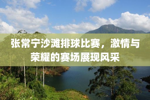 張常寧沙灘排球比賽，激情與榮耀的賽場展現(xiàn)風(fēng)采