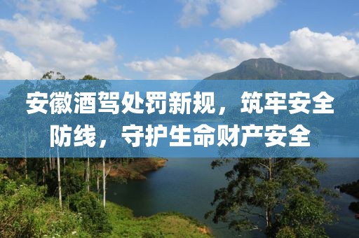 安徽酒駕處罰新規(guī)，筑牢安全防線，守護(hù)生命財(cái)產(chǎn)安全