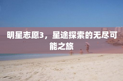 明星志愿3，星途探索的無盡可能之旅