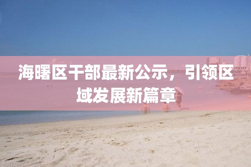 海曙區(qū)干部最新公示，引領區(qū)域發(fā)展新篇章