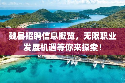 魏縣招聘信息概覽，無限職業(yè)發(fā)展機遇等你來探索！